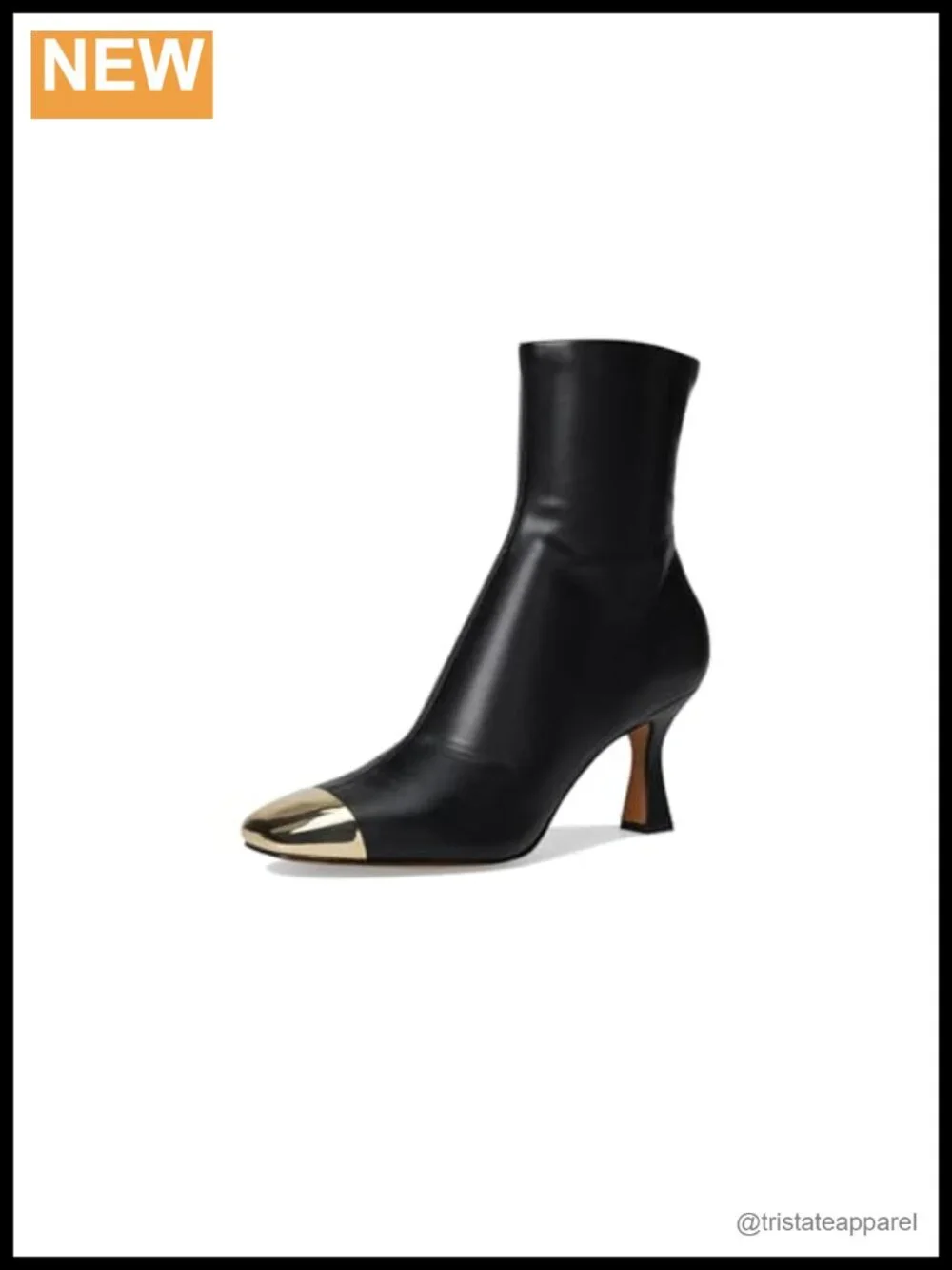 Women's Faux Leather Square Toe Block Heel Ankle Bootie